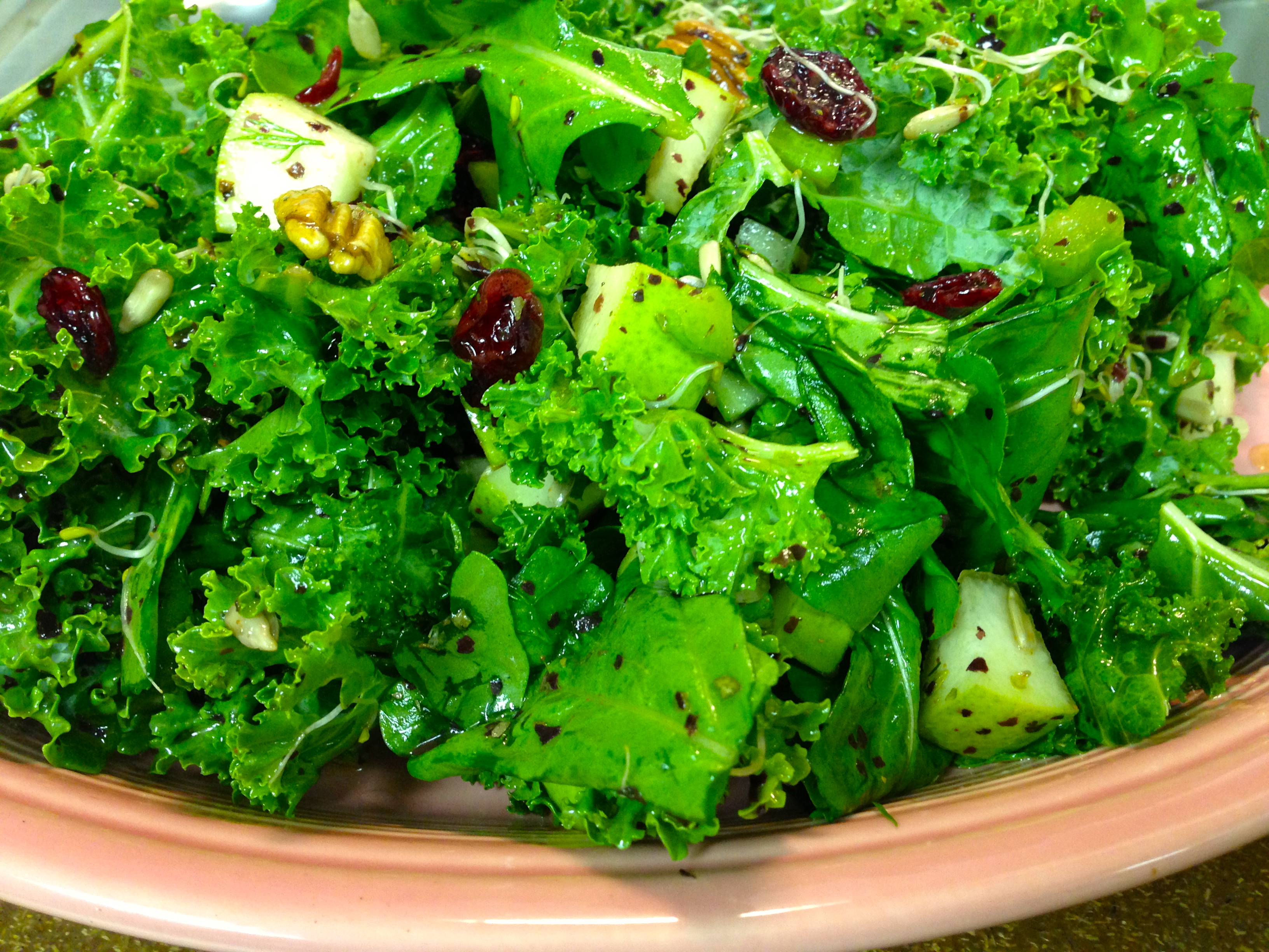 vegan harvest kale salad