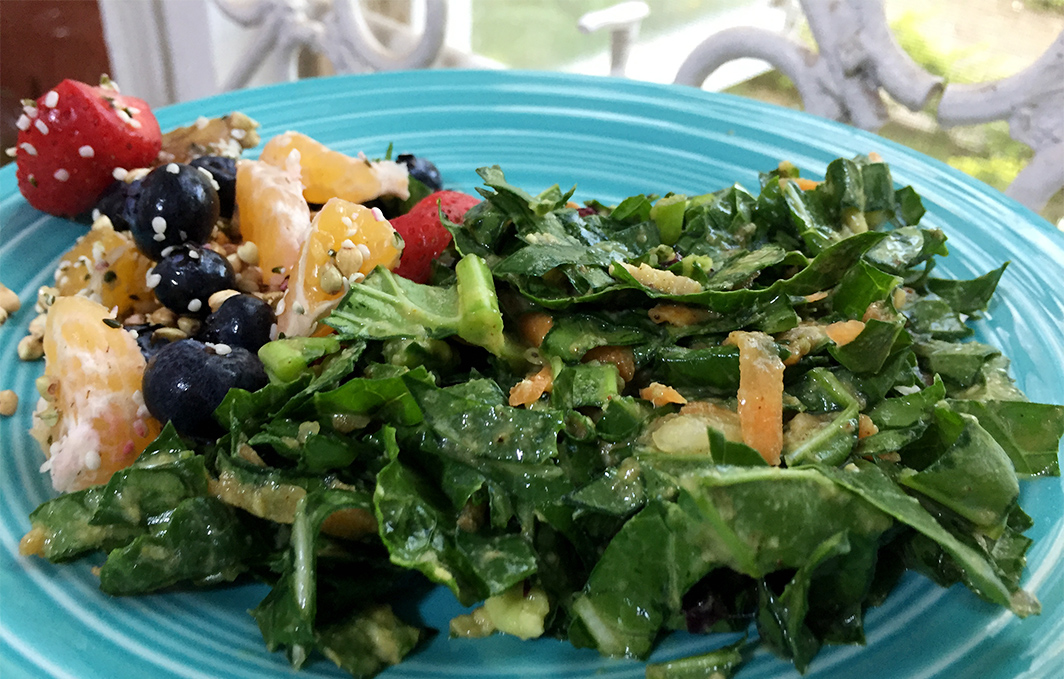 raw vegan collard green salad